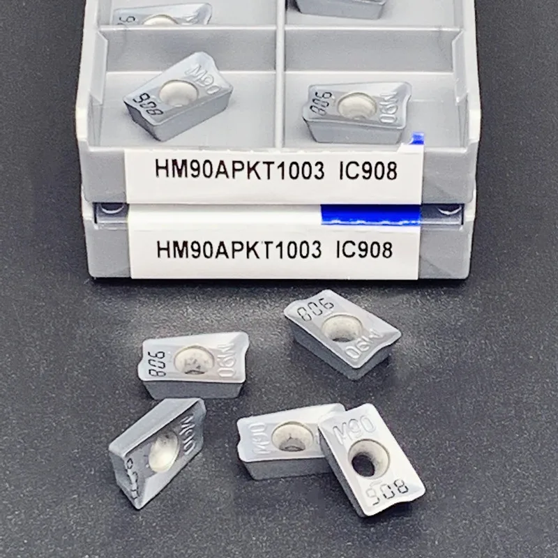 10 шт. HM90 APKT1003PDR IC908 фреза токарный инструмент для ЧПУ APKT 1003 торцевая APKT1003PDER станок