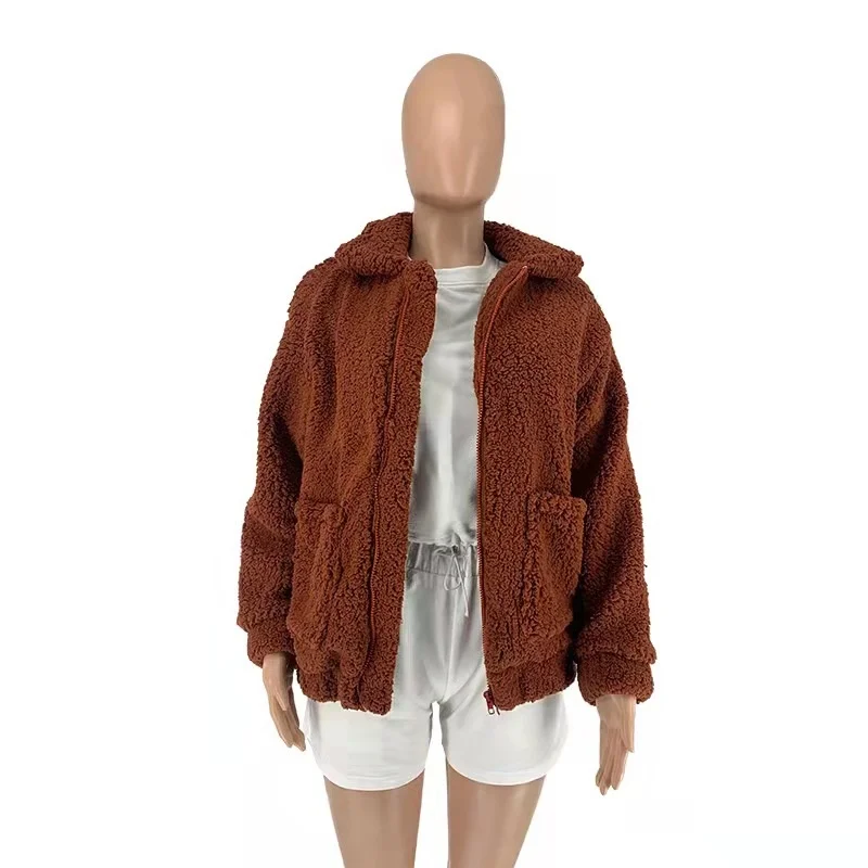 Женский кардиган с плюшевой подкладкой куртка длинным рукавом повседневный