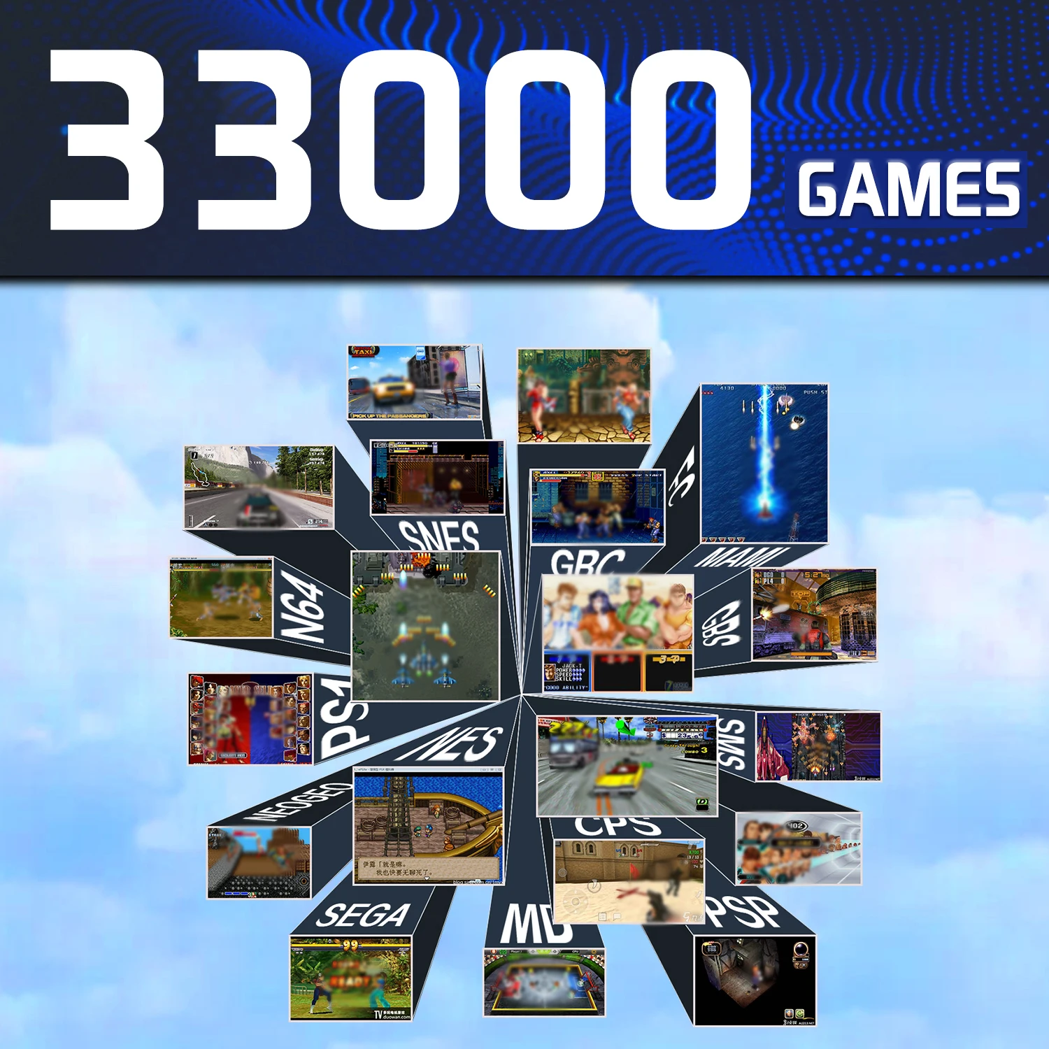 Аркадная игровая консоль для PS1/N64/DC 33000 + Ретро видеоигры супер 4K HD ТВ проектор