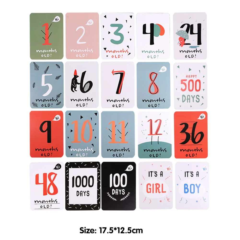 

20pcs/Set fashion Baby Photography Milestone Memorial Monthly Card Number Photo Props 2020 new baby Month Milestone Cards