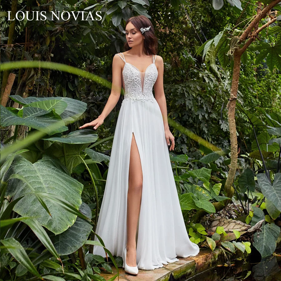 Свадебное платье с глубоким V образным вырезом и открытой спиной|Свадебные