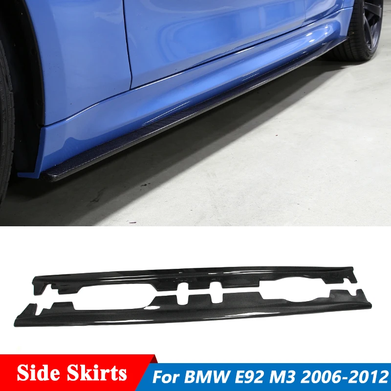 Carbon Fiber Side Skirts Extensions Lip For BMW 3 Series E92 M3 Car Body Kit Tuning 2006-2012