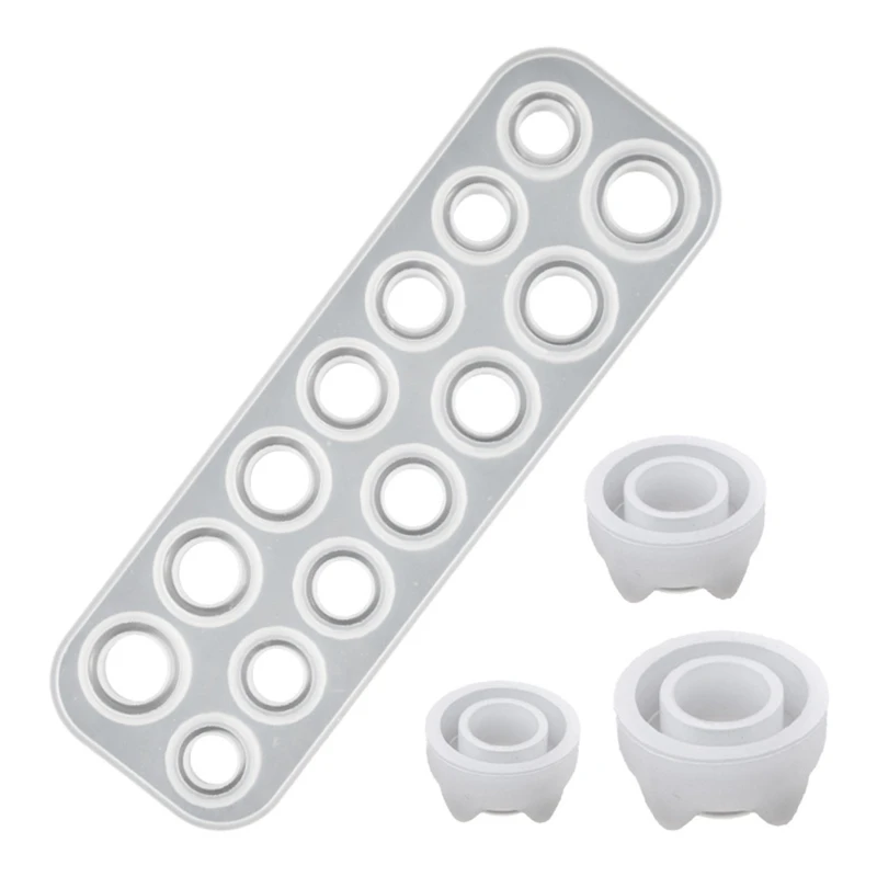 

17 Cavities Rings Epoxy Resin Mold DIY Necklace Pendant Earrings Silicone Mould