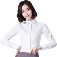 women shirts and blouses 2021 feminine blouse top long sleeve casual white turn down collar ol style women loose blouses 6800