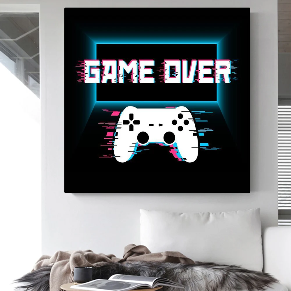 

Video Gaming Room Posters Abstract Home Decoration Canvas Painting Funny Party Game Wall Art Pictures for Boys Room Decoration