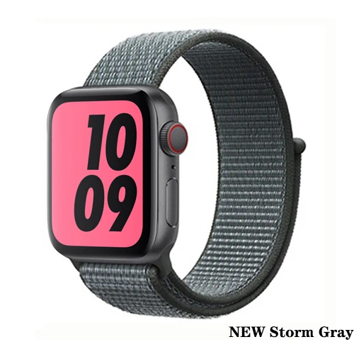 Нейлон pulseira для apple watch band 4 44 мм 40 мм(iwatch 5) apple watch 3 2 1 ремешок 42 мм 38 мм дышащий браслет ремень аксессуары - Цвет ремешка: NEW Storm Gray