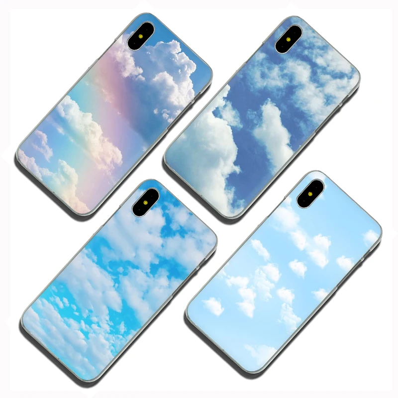 Жёсткий чехол для телефона с синим небом и облаком iphone 5 5S 5C SE 2020 6 6S Plus 7 8 X XR XS 11 Pro