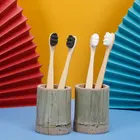 Зубная щетка с натуральной бамбуковой ручкой для взрослых, ультратонкая мягкая бамбуковая зубная щетка с нанощетиной, отбеливание зубов, уход за зубами