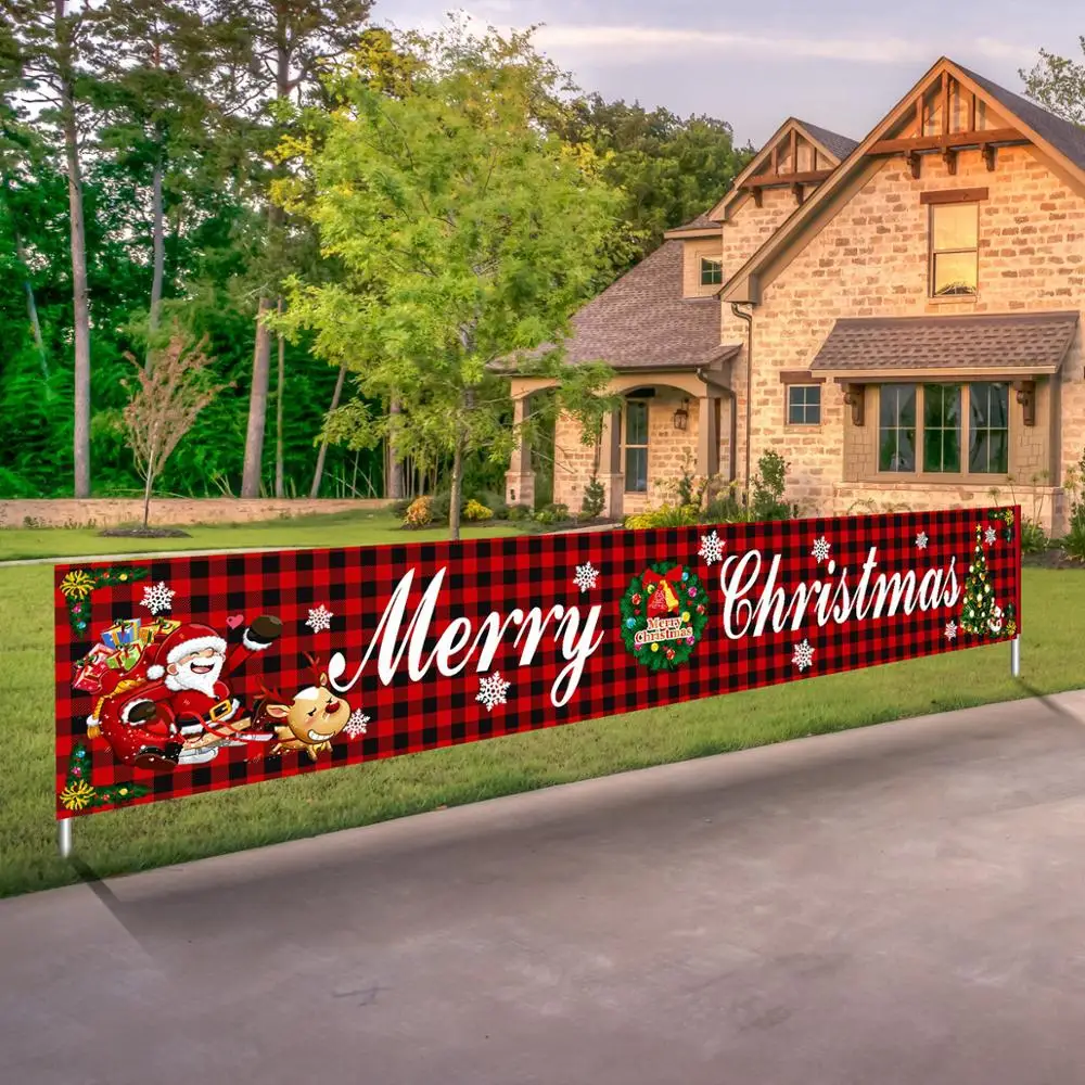 Наружный баннер из ткани Оксфорд с надписью &quotMerry Christmas&quot Декор для дома 2020