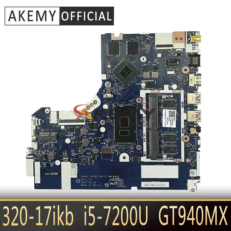 NM B243 Laptop motherboard for Lenovo Ideapad 320 17IKB original mainboard 4GB RAM I5 7200U GT940MX/920MX|Материнские платы| |