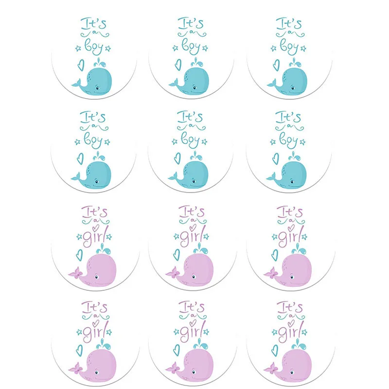 

It's A Boy/It's A Girl Round Sticker Labels Baptism Gender Reveal Stickers Newborn Baby Shower Party Favor Gift Candy Box Gift