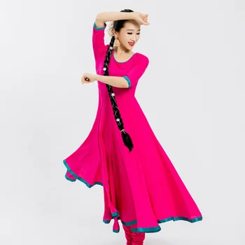 New Indian Dance Stage Clothes Female Adult/Kids Oriental Classical Dance Practice Dress India Style Daily Costumes DQL6082
