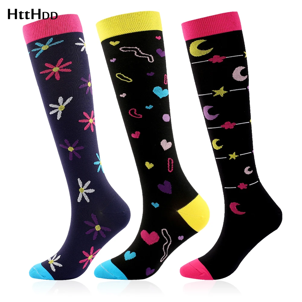 

Fashion Styles Quality Unisex Compression Stockings Cycling Socks Fit for Edema Diabetes Varicose Veins Running Marathon Socks