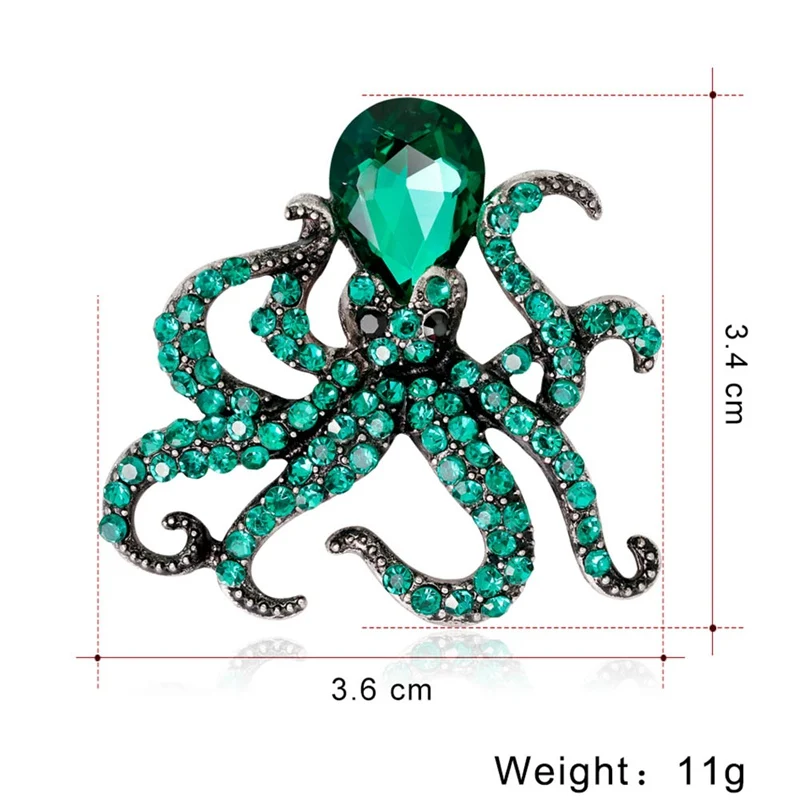 

Fashion Scarf Unique Octopus Jewelry Accessories Antique Plated Brooches Retro Brooch Pins Ladies Style Simulated