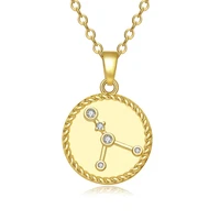 the new twelve constellation guardian necklace female simple fashion zircon pendant diamond short clavicle chain jewelry gifts