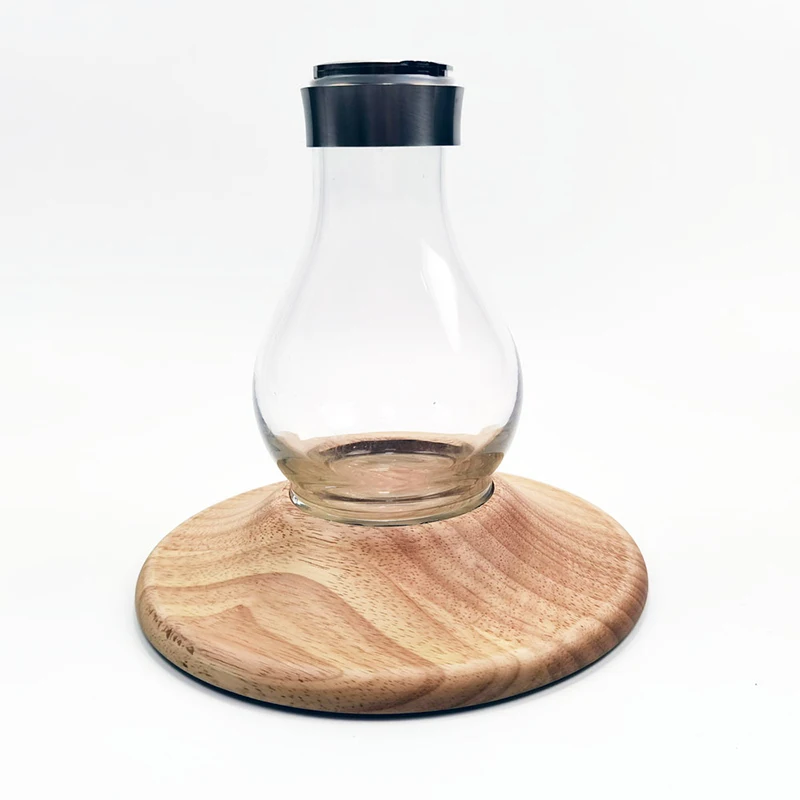 

FDCBFY Wooden Simplicity Glass Bottle Wood Base Hookah Home Fashion Single Pipe Shisha Ceramic Bowl Personal Gifts Hookah Set
