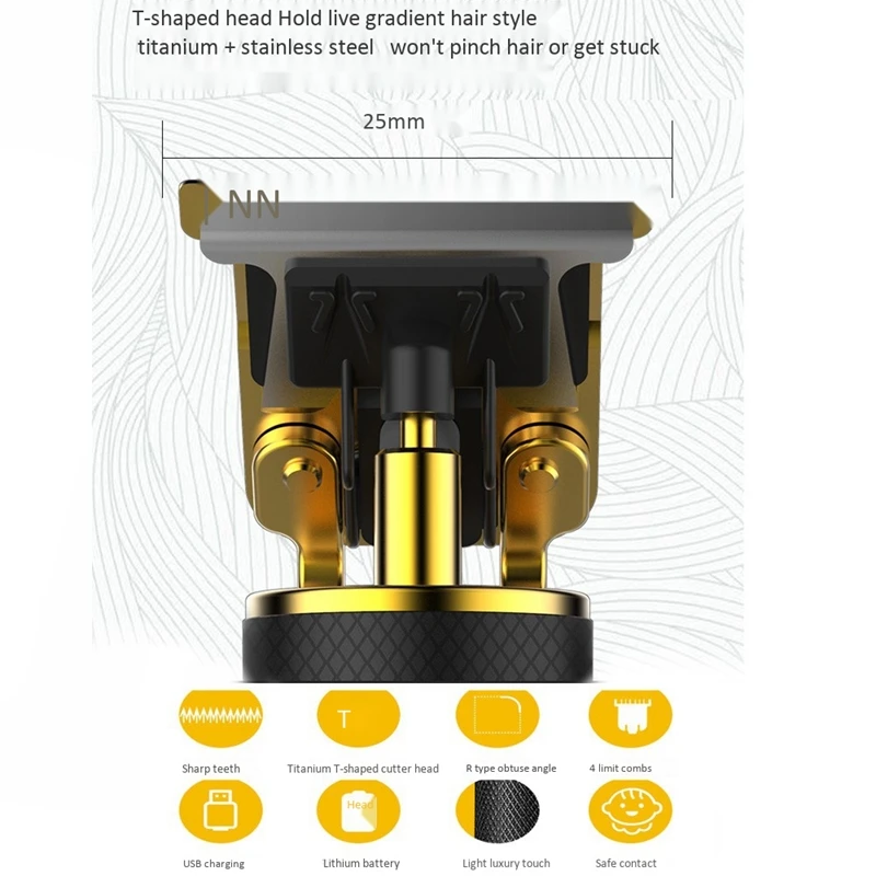 

VGR V-058 Professional Men Hair Trimmer Beard Electric Hair Clipper Low Noise Rechargeable Barber Hair Cutting Machine