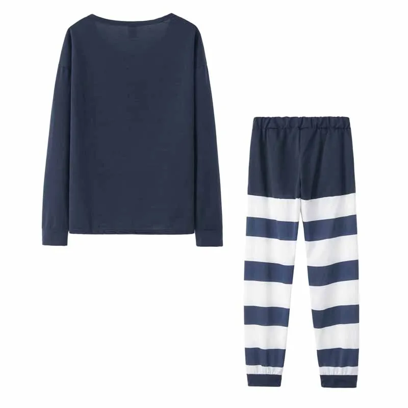 Осенний костюм для отдыха из двух предметов с О-образным вырезом пуловеры и брюки