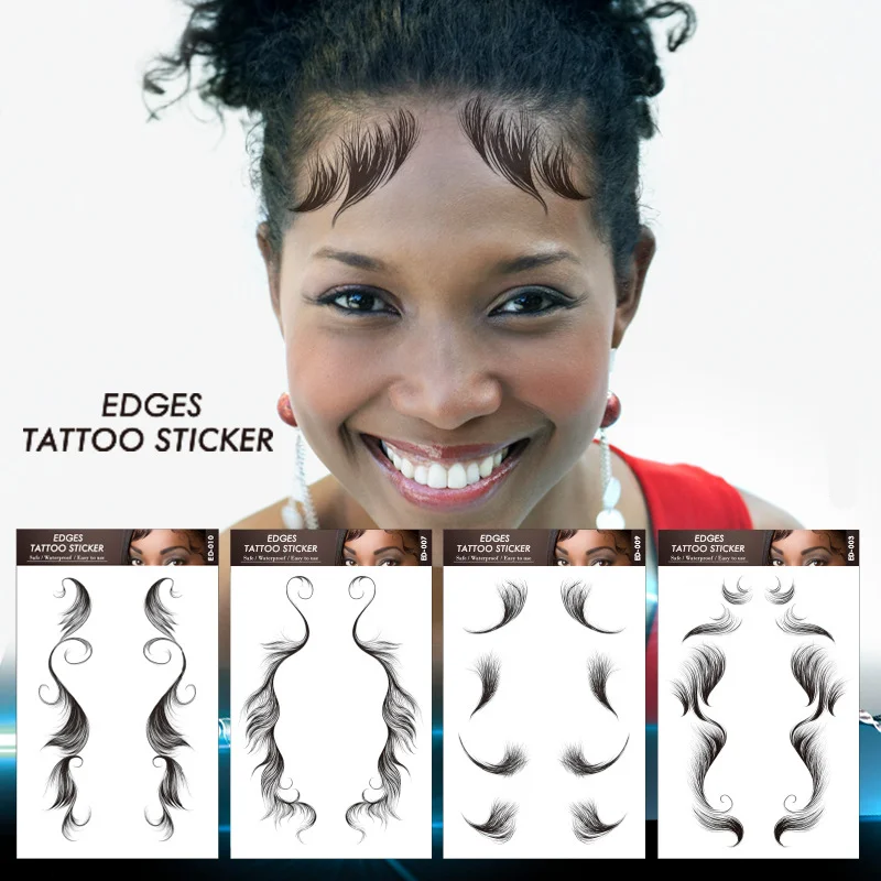 

Hair Edge Black Hairline Bangs Tattoo Stickers Edge Stickers for women