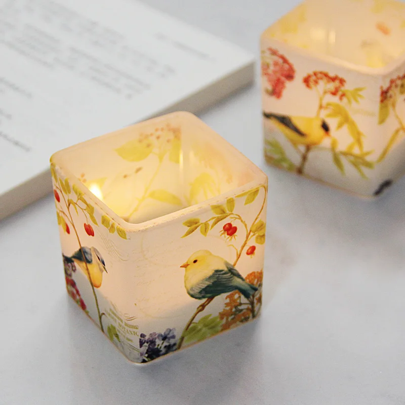 

Small Size Glass Candle Holder Cup Wedding Living Room Candle Holder Decoration Bougeoir En Verre Table Centerpieces DL60ZT