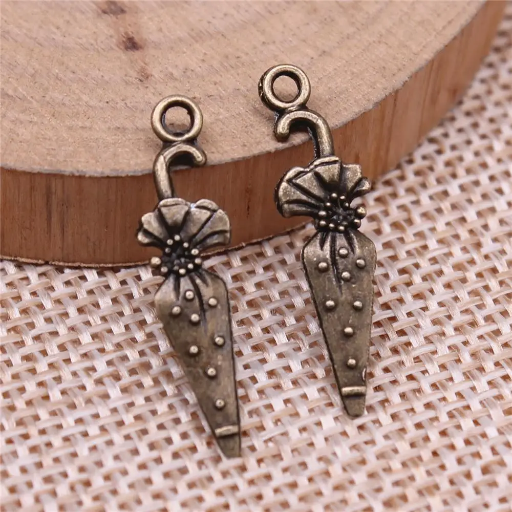 

Umbrella Charms For Jewelry Making Findings Handmade DIY Craft 20pcs Antique Bronze Color 7x26mm