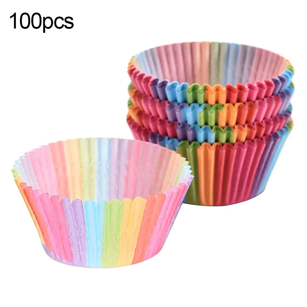 Новый 100 шт для маффинов кексов лайнер цветные бумажные стаканчики выпечки чашки