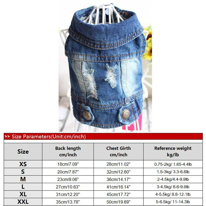 hole denim Джинсовая куртка с капюшоном для французского бульдога, одежда для маленьких собак, джинсы для чихуахуа, пальто, жилет для мопса, кота, костюм для домашних животных 22 - Цвет: hole denim