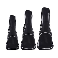 ukulele bag padded zipper pockets black adjustable strap backpack case thickened storage oxford cloth with handle