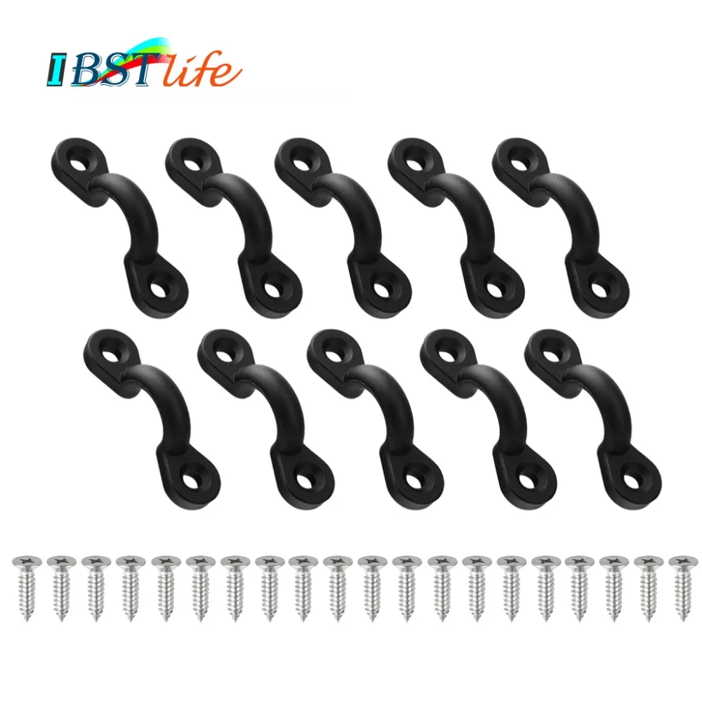 

10 PCS High Quality Nylon Bungee Deck Loops Tie Down Pad Eyes Bungee Kit for Canoes Boat Kayak replacement Accessories