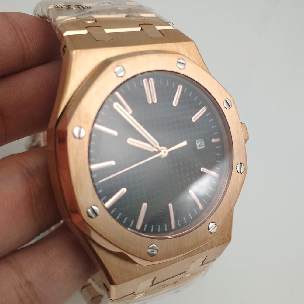 41 мм Мужские часы Королевский стерильный чехол из нержавеющей стали Oak