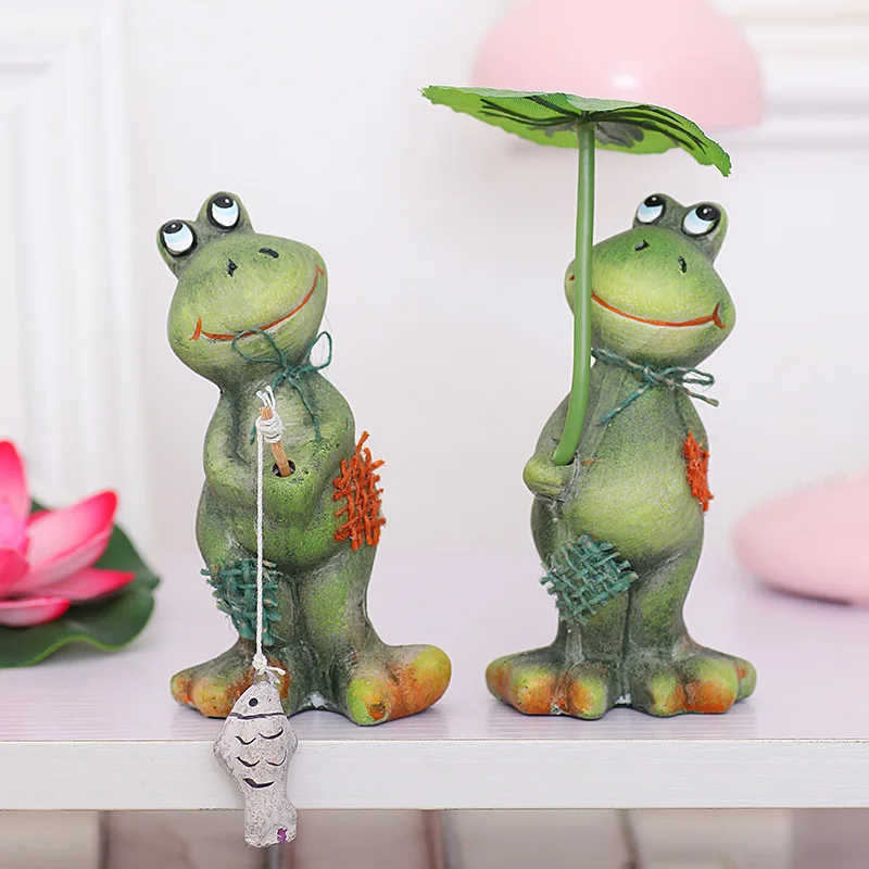 2 шт./набор, 3D Смола, пара лягушек, ремесло, фигурка для дома, офиса, Декор, свадебные подарки, сад, двор, лягушка, модель, украшение, аксессуары