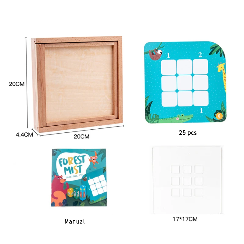 

Fun Wooden Toy Foggy Forest 3D Sudoku Children Logical Reasoning Puzzle Education Parent-child Interactive Table Game for Kids