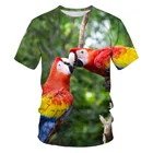 Новинка 2021 летняя футболка с 3D принтом цветов и птиц модная мужская и женская футболка мягкая текстура Повседневный дышащий Топ