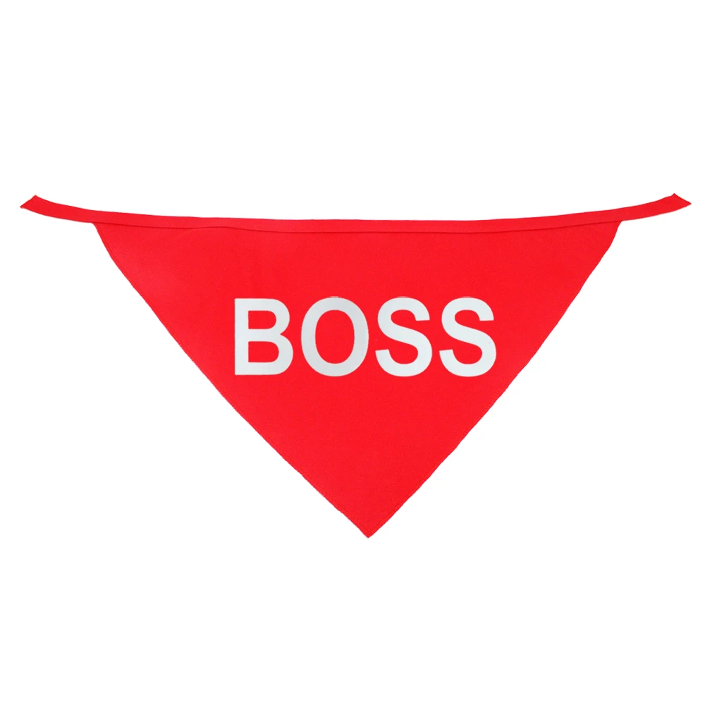 Регулируемая бандана для собак и кошек с принтом BOSS шарф домашних животных милый