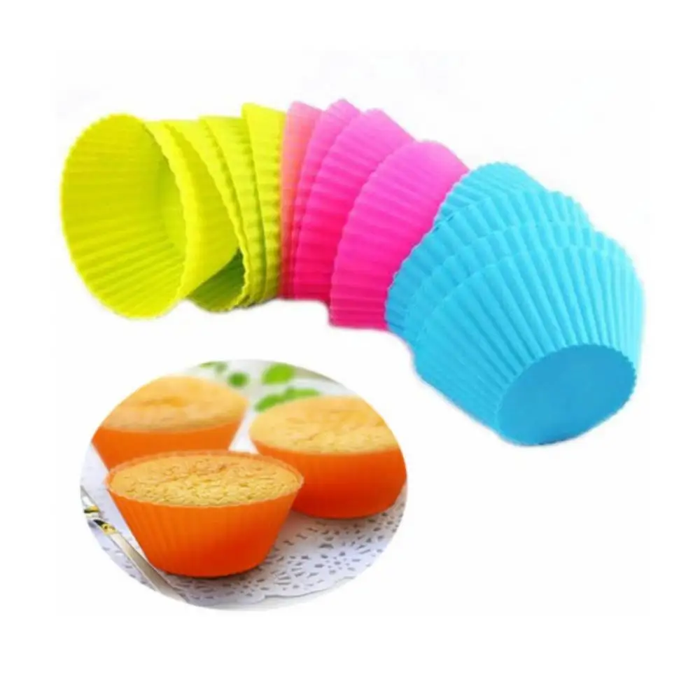 

6/12/24Pcs Muffin Molds Silicone Muffin Molds Cupcake Dessert Baking Pans Liners Cups Tool Bakeware Cake Tools