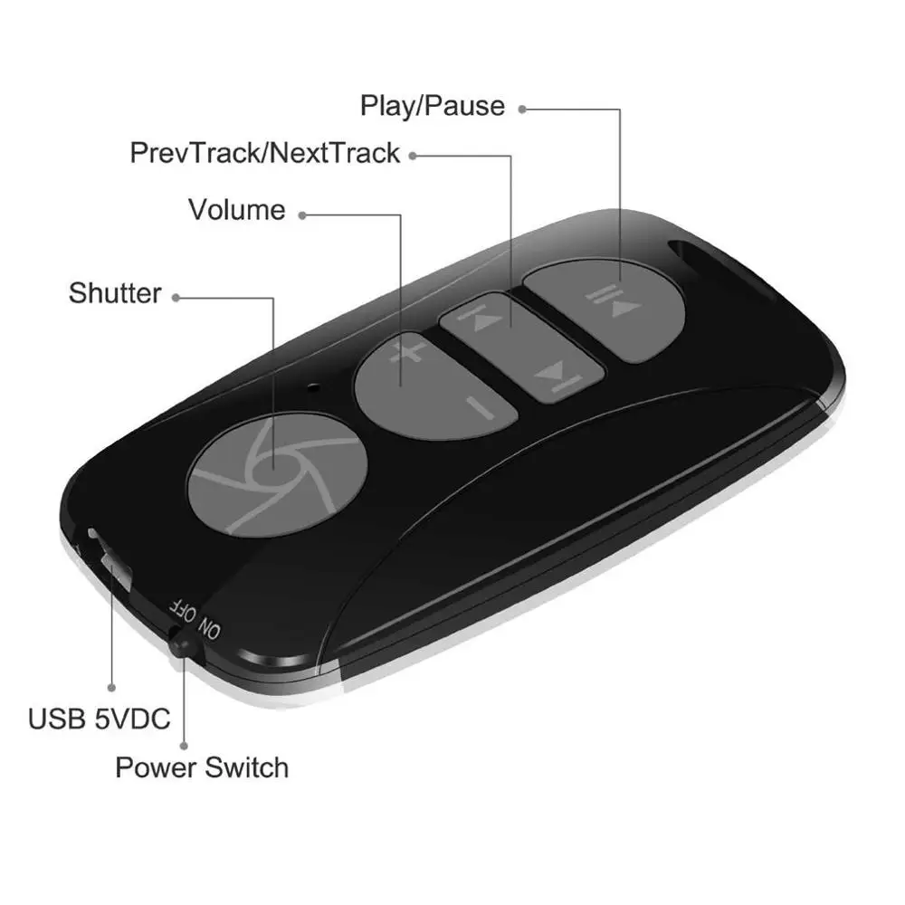 Bluetooth Wireless Media Music Remote Control Camera Shutter for Ipad Iphone Ipod Touch Ios and Android phone Tablet Devices | Электроника