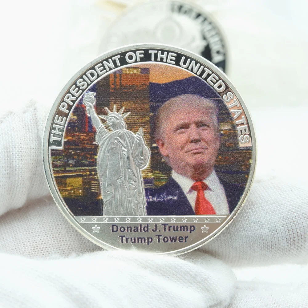 

58th USA President Commemorative Coins America President Donald Trump Medallions Coins USA Liberty Eagle Coin Collection Badge