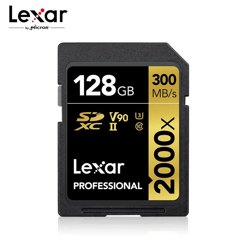 Lexar 2000X UHS-II SD card 32GB 64GB 128G Flash Memory Card 300MB/s High Speed For Lexar 2000x 3D 4K Digital SLR Camera