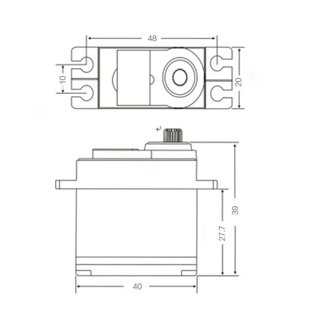 

JX PDI-6225MG-300 Metal Gear Digital Servo 25KG Metal Gear Digital Standard Servo for RC Car Robot Airplane Aircraft Drone DIY