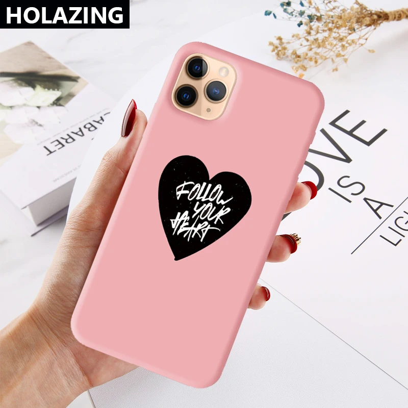 Для iPhone 11 Pro XS Max XR X 8 Plus 7 6S силиконовый чехол следуем за сердцем сладкие яркие