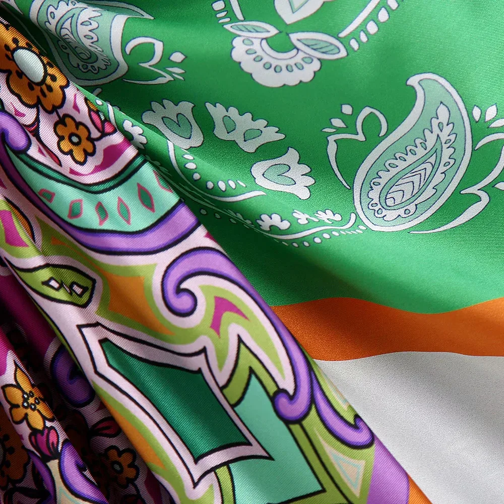 

2021 New Summer Bohemia Women Vintage Casual Cloth Patchwork Floral Print Skirt Female Tie Slim Hight Waist Midi Skist