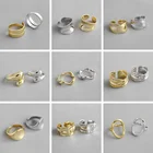 Минималистичные золотые и серебряные геометрические кольца для женщин