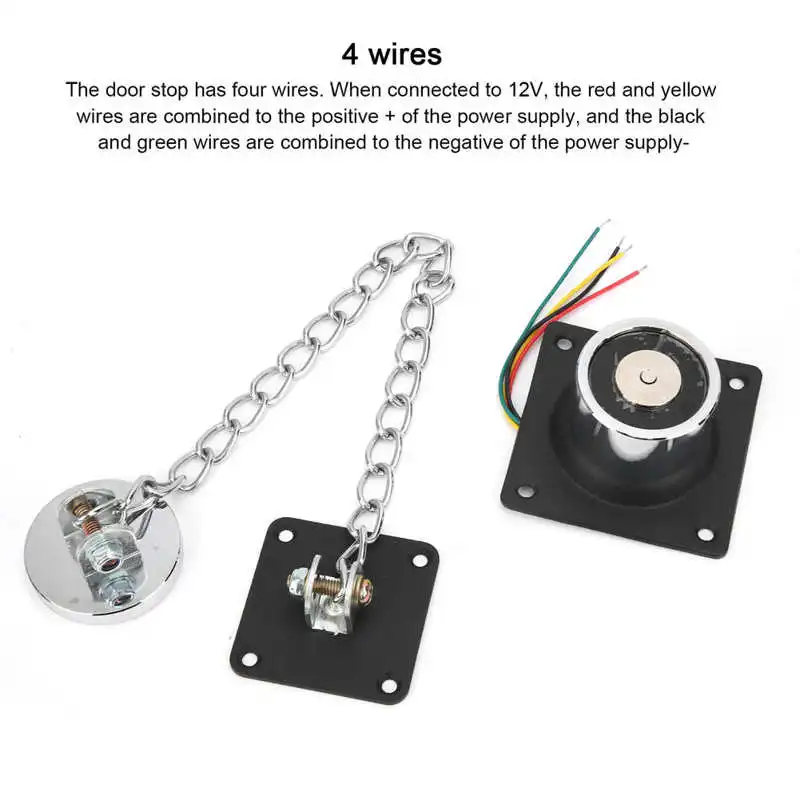 

12V/24V Electromagnetic Door Holder 132.3lb Strong Suction 4-Wires Stopper for Fire Doors new