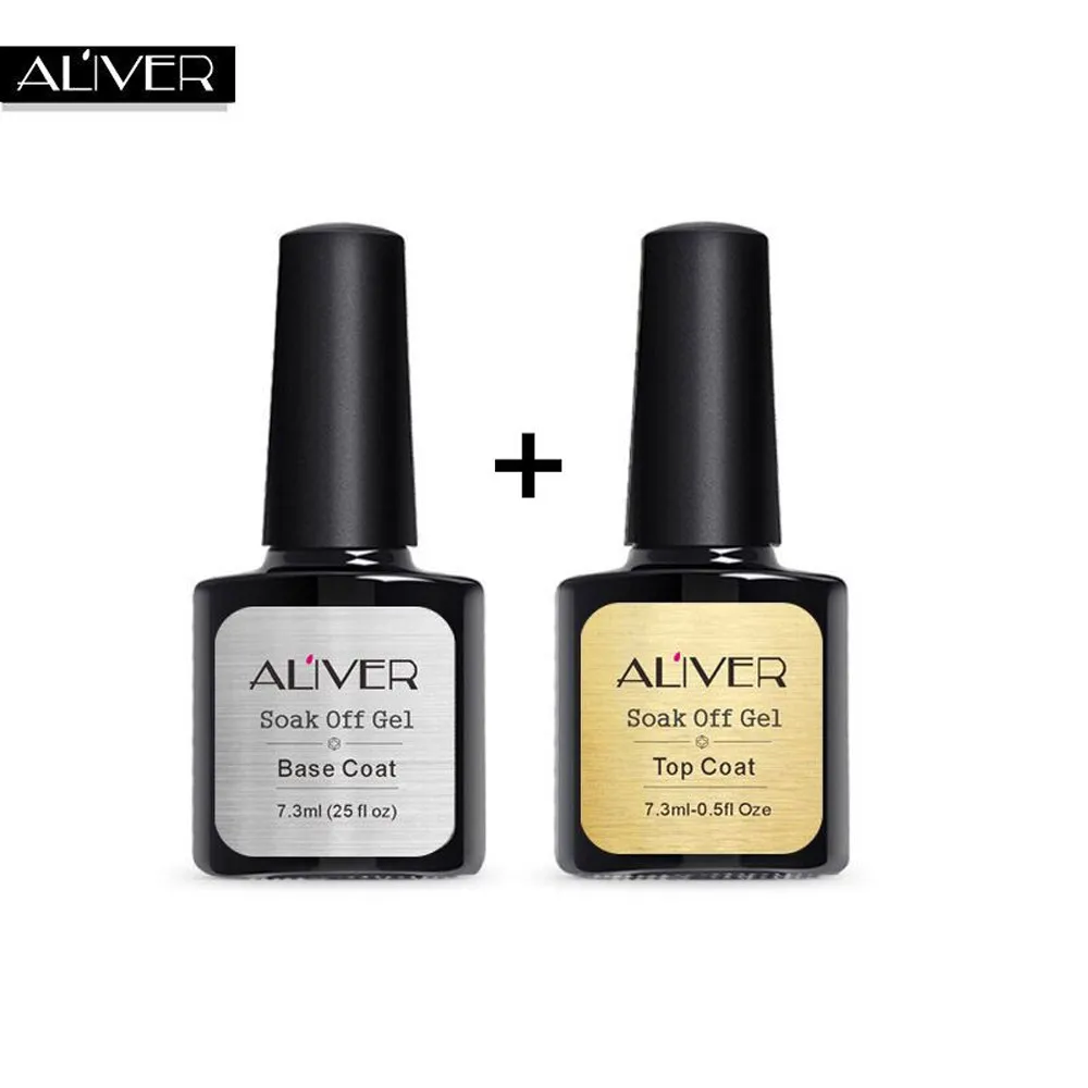 

Nail Polis 2 Pcs Top Coat + Base Coat Uv Diamond Nail Gel Polish Primer Soak Off Nail Art Gel Varnish