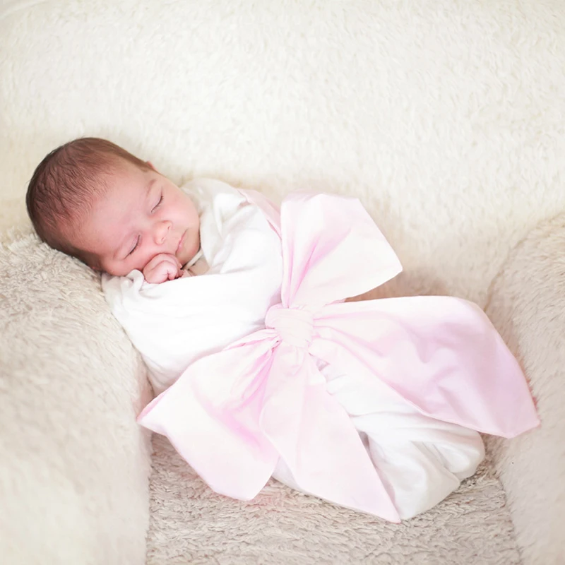 

Newborn Baby Swaddle Bow Tie Decoration Belt Newborn Infant Photography Props Accessories Wrap Soft Cotton Unisex 0-3 Months