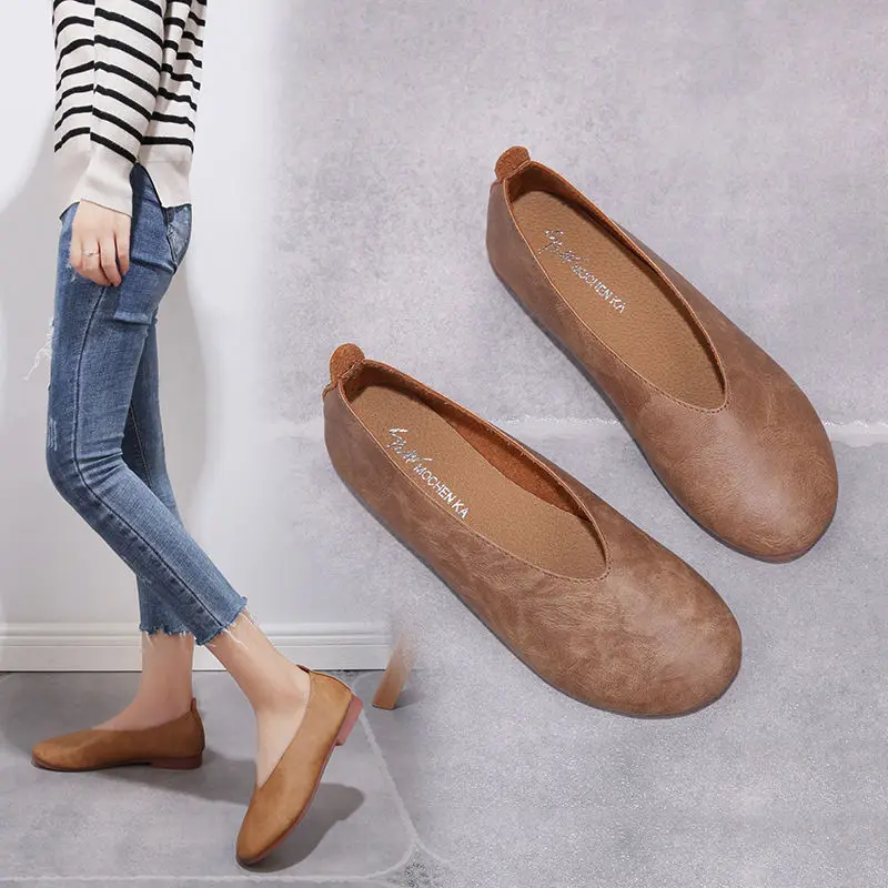 Женская обувь без шнуровки Лоферы для вождения Мокасины на плоской подошве