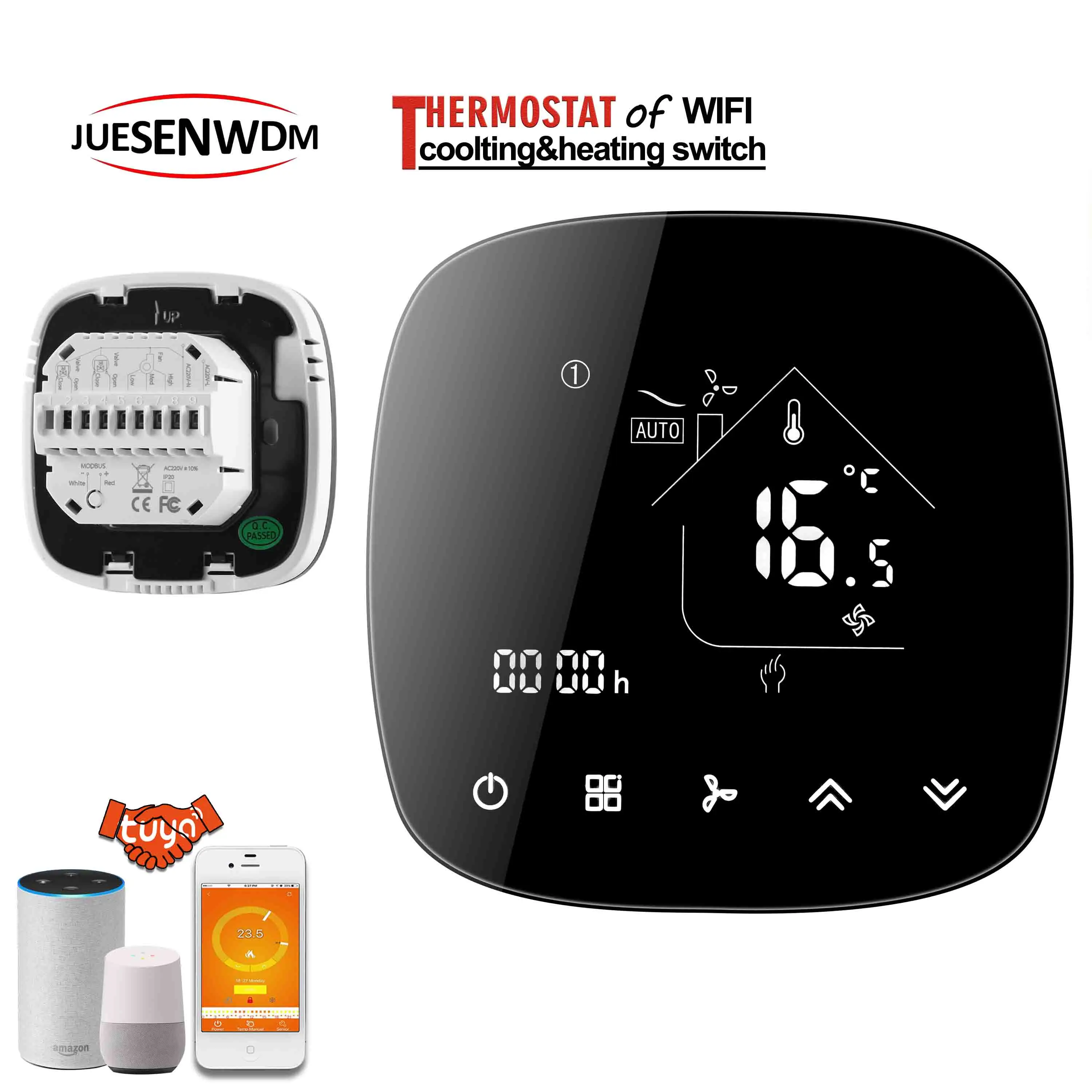 24 В 95 ~ 240 переменного тока 2P/4P катушка вентилятора NC NO WIFI умный домашний термостат