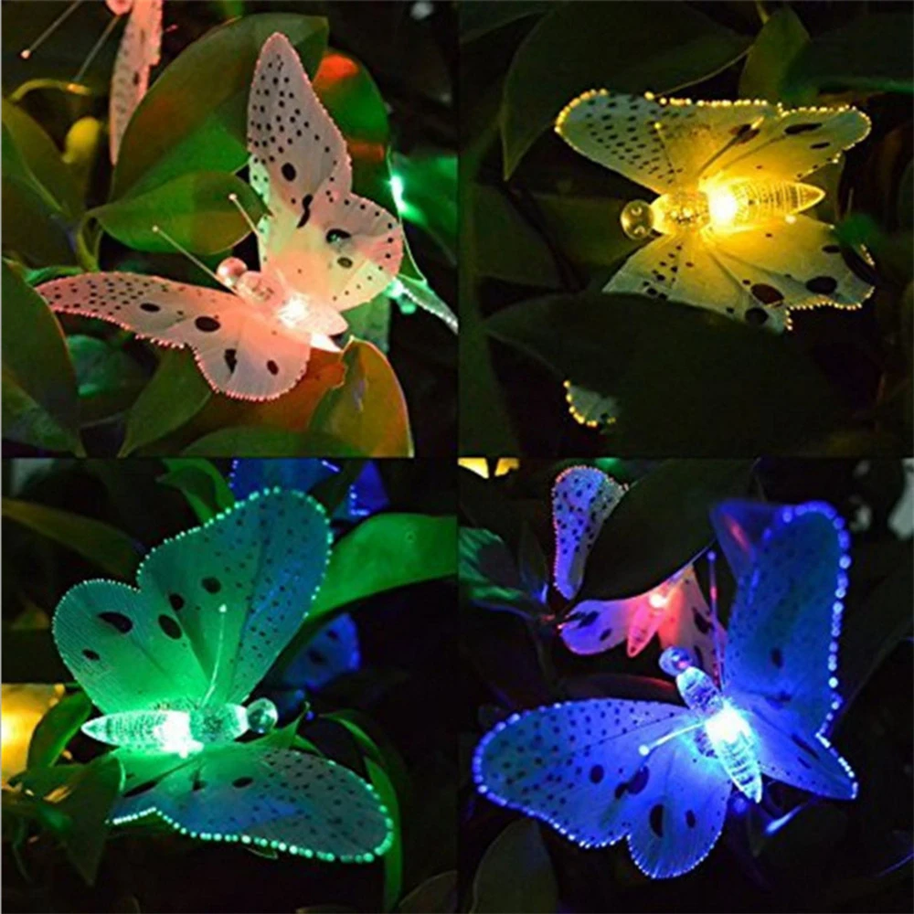 

12 Led Solar Powered Butterfly Fairy String Light Solar Garlands String Lights Waterproof Outdoor Garden Decoration Lights
