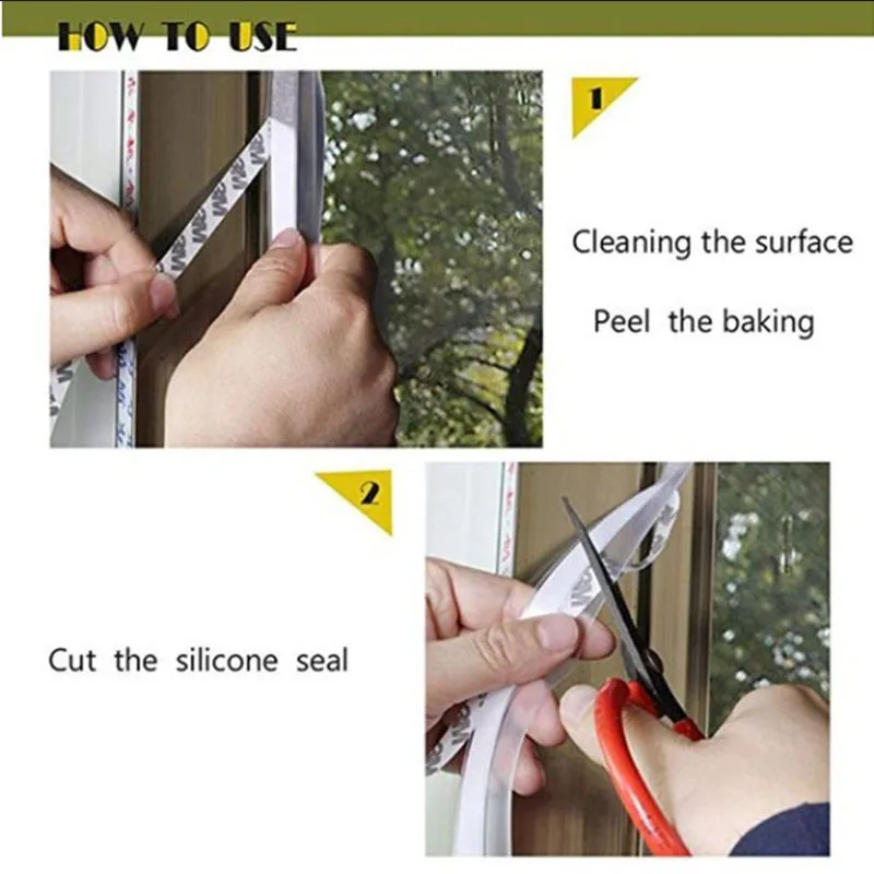 Уплотнительная лента для оконных дверей самоклеящаяся силиконовая резиновая