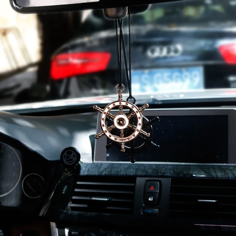 

Car Personality Ship Rudder Metal Car Interior Pendant